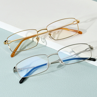Gafas de Aleación Borregls para Hombre, Diseño Cuadrado de Marca Nueva 2025, Montura Metálica Completa, Lentes Ópticas 150252