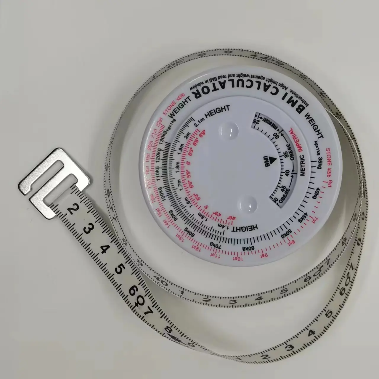 Lightweighted Abs Plastic Body Bmi Measurement Flexible Ruler Head Circumference Tape Measure Waist Measuring Tape