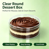 Boîte à dessert en plastique personnalisée SUNSHING avec couvercle, boîte à bonbons, boîte cadeau, boîte ronde pour tiramisu, boîte à pâtisserie, emballage transparent pour gâteau