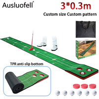 Nouveau design Golf Sport rembourré mousse 3*0.3M gamme vert pente tapis pliant télescopique Putter pour adultes enfants mettre la pratique