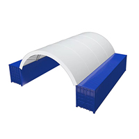 Cobertizo Industrial para Contenedores, Estructura de Acero Galvanizado con Recubrimiento de PVDF, Carpa de Almacenamiento Resistente al Agua y al Fuego