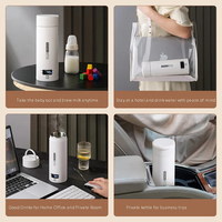 Bouilloires électriques portables tasse 500ML thé café bouilloire faire bouillir l'eau Stewable garder au chaud contrôle de température intelligent Mini bouteille thermo