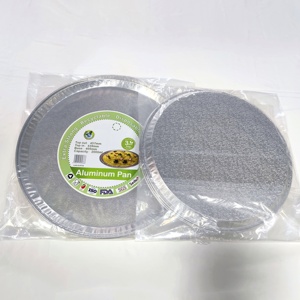 <strong>Disposable</strong> 456*22mm 18"Embossed Round Aluminum Foil Food Container Lasagna <strong>Pan</strong> 4 Round Food Serving Tray <strong>Turkey</strong> <strong>Roast</strong> BBQ Plate - Product Image 5