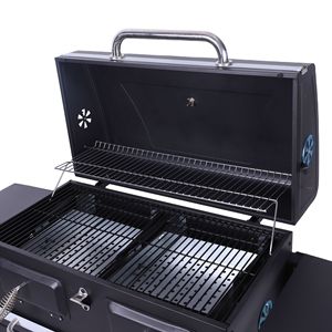 <span class=keywords><strong>Barbecue</strong></span> à <span class=keywords><strong>charbon</strong></span> de bois portable robuste avec chariot, grille en <span class=keywords><strong>fonte</strong></span> pour la cuisine en plein air et la cuisson de pizzas - Product Image 2