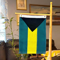 Drapeau des Bahamas 3x5 pieds, polyester de qualité supérieure, résistant, pour intérieur/extérieur, avec bandes cousues et œillets en laiton