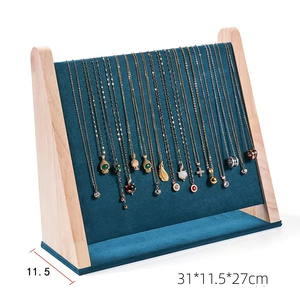Anello collana ciondolo orologio bracciale oggetti di scena negozio di gioielli vetrina Set in velluto in legno porta espositore gioielli - Product Image 5