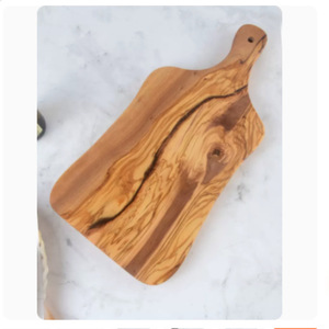 Juego de tablas de cortar de madera de olivo de 4 piezas con mango para cortar y servir en la cocina - Product Image 5