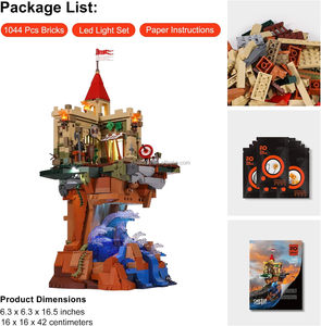 Funwhole f9005 vách đá lâu đài với LED chiếu sáng mô hình khối xây dựng đồ chơi moc câu đố lắp ráp gạch Bộ đồ chơi trẻ em trẻ em - Product Image 6