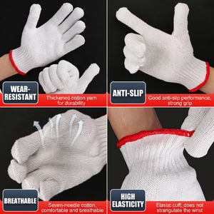 Gants de travail en coton sans silicone, respirants, texturés, à revers effilé, résistants à l'abrasion et antidérapants - Product Image 4