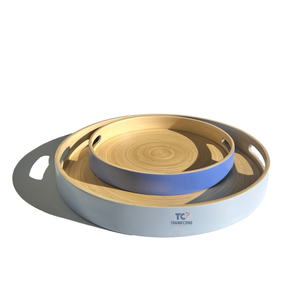 Bandejas y fruteros de bambú hilados ecológicos para mostrador de cocina, utensilios de cocina decorativos - Product Image 1