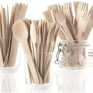 Natural Color 140mm 160mm Biodegradable Spoon 100 Pack Ice Cream Wooden Spoon Disposable Wooden Spoon In Bulk