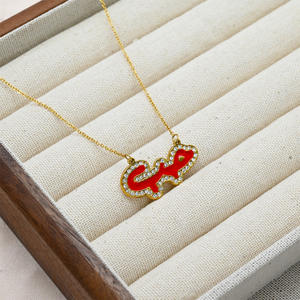 Collar de Acero Inoxidable con Caligrafía Árabe Islámica, Amuleto de Amor y Suerte 2026, Joyería de Moda al por Mayor, Nuevo para Mujer - Product Image 3