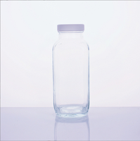 Transparante 16oz dispenserfles voor dranken, smoothies, koudgeperste kombucha, met schroefdeksels, glazen drinkflessen voor sap.