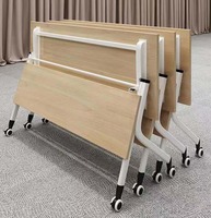 Bureau de formation mobile pliable sur roulettes, table de conférence pliable pour les salles de formation scolaires et professionnelles
