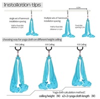 Zijden elastische band aerial yoga hangmat voor thuis yoga studiën, aerial dance apparatuur, antislip satijnen elastische hangmat