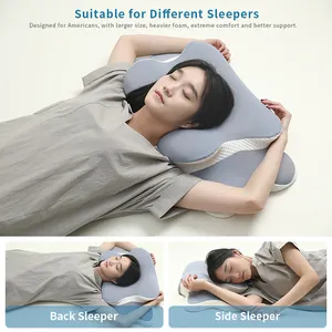 Travesseiro de espuma de memória para cama de sono, contorno ortopédico cervical ergonômico em forma de orelha LIANDA P-102