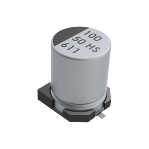 ตัวเก็บประจุแบบติดผิวหน้า (Surface Mount) รุ่น EDT476M035S9LAP ความจุ 47 ไมโครฟารัด วัสดุอะลูมิเนียม ทนอุณหภูมิ 125 องศาเซลเซียส - Product Image 1