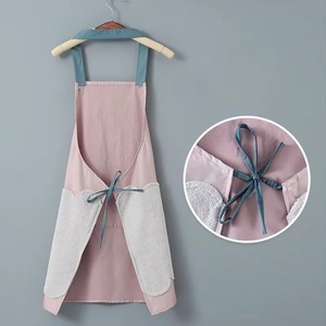 1 tablier de cuisine unisexe imperméable et résistant à l'huile avec grande poche, pour essuyer les mains, usage domestique et nettoyage - Product Image 2