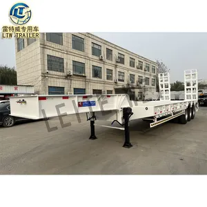 Factory Sale Heavy Duty 3 Axles New Lowboy Trailers 60 80 100 Tons Used Lowbed Loader Low Bed Truck Semi Trailer