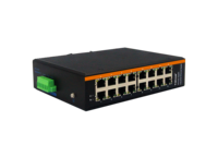 Commutateur Ethernet industriel Tincam 16 ports 10/100 Mbps non géré, montage sur rail DIN, double alimentation -40 ℃ ~85 ℃
