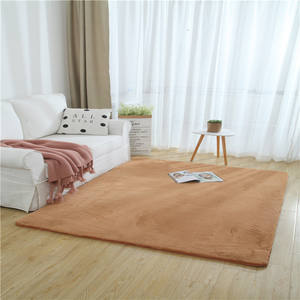 Tapis à poils longs en fourrure <span class=keywords><strong>de</strong></span> lapin style Ins pour baie vitrée, <span class=keywords><strong>salon</strong></span>, chambre à coucher, chevet, couleur unie, antidérapant - Product Image 2