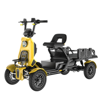 Scooter électrique compact H&O 1000W avec dossier et repose-pieds, idéal pour les communautés de retraite et les stations balnéaires, 4 roues, pour adultes