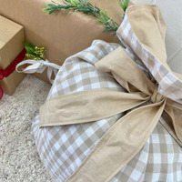Sac de Noël en toile gingham pour sublimation, idéal pour les cadeaux et les bonbons des enfants (vente en gros)