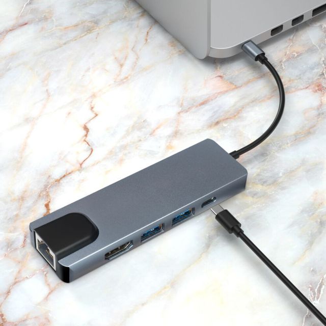 5 in 1 USB Type-C 4K Laptop Docking Station with HDD Dual Screen USB 3.0 Hub Adapter 5-8 Ports