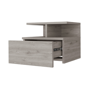Table de chevet flottante Augusta à 2 niveaux et 1 tiroir, rangement mural pour chambre à coucher - Product Image 4