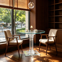 Maßgefertigter Moderner Beistelltisch mit Klarer Acryl-Tischplatte aus Gehärtetem Glas, Umweltfreundlich und Langlebig für Wohnzimmer, Café, Hotel und Gewerbe