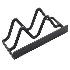 M-Shaped Wall <b>Mounted</b> Pot Lid Holder Double Layer Cutting <b>Board</b> Rack Corner Kitchen Storage Metal Organizer Punch Free - Product Image 5