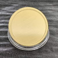 Pièces de monnaie vierges en laiton pour gravure, 40 mm, avec boîte de protection en acrylique pour collection commémorative DIY – Vente en gros