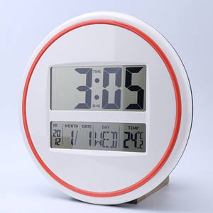 Hiện đại im lặng vòng lớn Màn hình LCD kỹ thuật số treo tường đồng hồ với nhiệt độ báo động Lịch ngày trong tuần nhà văn phòng trang trí nội thất - Product Image 2