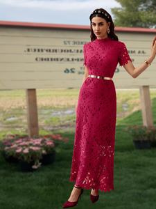 लक्जरी दुबाई नग्न शाम की पोशाक पहने शराब लाल महिलाओं की शादी की पार्टी की पोशाक - Product Image 3