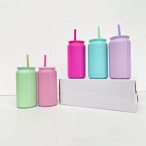 Gobelet en acier inoxydable de 16 oz pour sublimation, couleur macaron mate, pour transfert DTF UV, disponible en plusieurs couleurs, expédié depuis l'entrepôt américain. - Product Image 1
