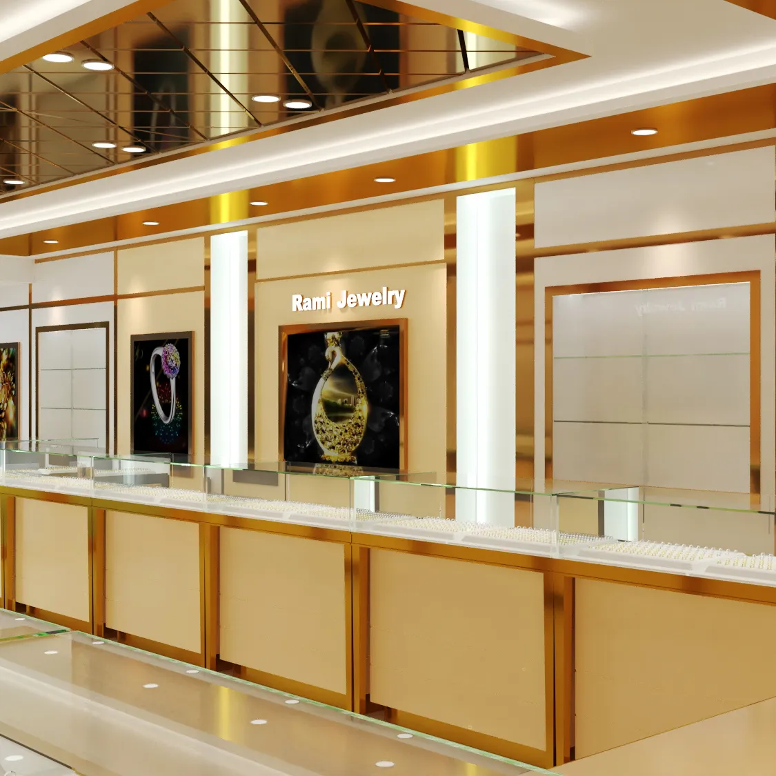High-end jewelry display case design|glass watch display cabinet|wooden jewelry display case used in mall