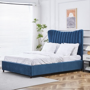 Meilleure qualité Offre Spéciale britannique nouveau style de <span class=keywords><strong>chambre</strong></span> pour adultes cadre en bois lit King Size meubles de <span class=keywords><strong>chambre</strong></span> à coucher grand confort rangement lit souple - Product Image 4