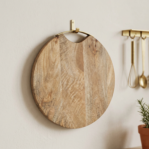 Planche à découper en bois de manguier naturel, ronde, faite à la main - Antidérapante et compatible lave-vaisselle |   Option de vente en gros personnalisable disponible - Product Image 3