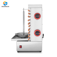 Machine semi-automatique à 2 brûleurs Kebab Shawarma pour la maison et le restaurant comprenant une pompe et un moteur pour la préparation de produits de viande