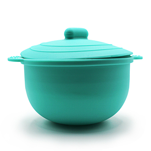 Schüssel de silicona bebe Runde Lebensmittel Silikon Saug Schalen Faltbare Silikon Baby Schüssel mit Deckel - Product Image 2