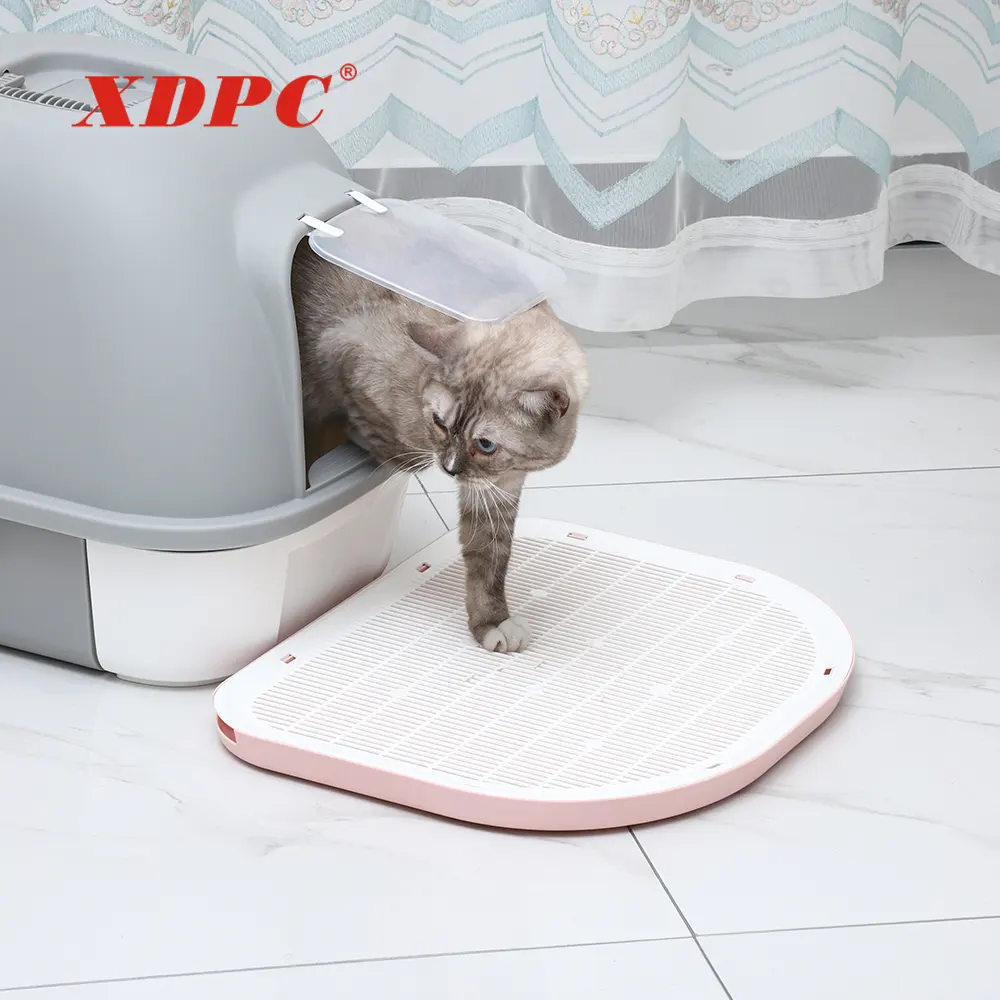 Plastic thickened double-layer filter sand control pan cat litter pad