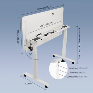 Electric Height Adjustable Desk 1400mm x 700mm <b>Foldable</b> Tiltable Movable Computer Desk for <b>Small</b> Apartments - Product Image 1