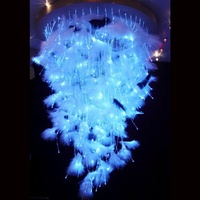 Nouvelle lampe suspendue LED à fibres optiques en forme de fleur avec lumière RGB à intensité variable, construction en acier inoxydable et aluminium