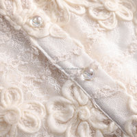 Chemisier court léger et transparent à manches longues pour femme, col rond, ajusté, brodé de dentelle florale, style vintage, simple boutonnage, épaules rembourrées