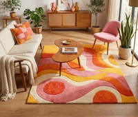 Tapis d'intérieur contemporain haut de gamme en laine de Nouvelle-Zélande, fait main, 4,5 lb, doux et moelleux, pour hôtel, villa, salon, tapis tufté à la main