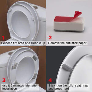 4 pièces <span class=keywords><strong>Lot</strong></span> ensemble de joints antidérapants pare-chocs auto-adhésifs augmenter la hauteur siège de toilette coussinets de rembourrage salle de bain protéger Bidets - Product Image 4