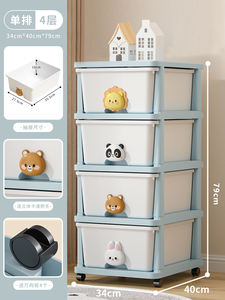 خزانة تخزين متعددة الوظائف صديقة للبيئة من البلاستيك PP مقاومة للرطوبة ذات سعة كبيرة مع عجلات للأطفال والمراهقين - Product Image 5