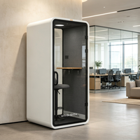 Cabina Insonorizada Ignífuga con Reducción de Ruido de 32dB, ISO 23351-1, Ventilación de 60s, Montaje Modular de 30-45 Minutos, Cabina de Oficina