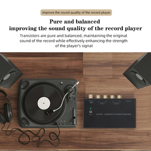 Preamplificador <span class=keywords><strong>de</strong></span> Phono Estéreo <span class=keywords><strong>de</strong></span> <span class=keywords><strong>4</strong></span> <span class=keywords><strong>Canales</strong></span> Ultra Compacto PP400, <span class=keywords><strong>Amplificador</strong></span> <span class=keywords><strong>para</strong></span> el Hogar con Interruptor <span class=keywords><strong>de</strong></span> Encendido, Construcción Metálica, Color Negro - Product Image 3
