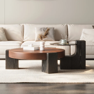 Table basse ronde moderne en bois pour le salon Mélange parfait de fonction et de style Prix de gros - Product Image 2